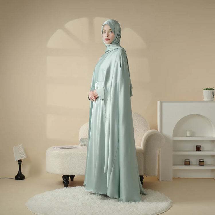 Elegant Double Georgette Two-Piece Modest Gown