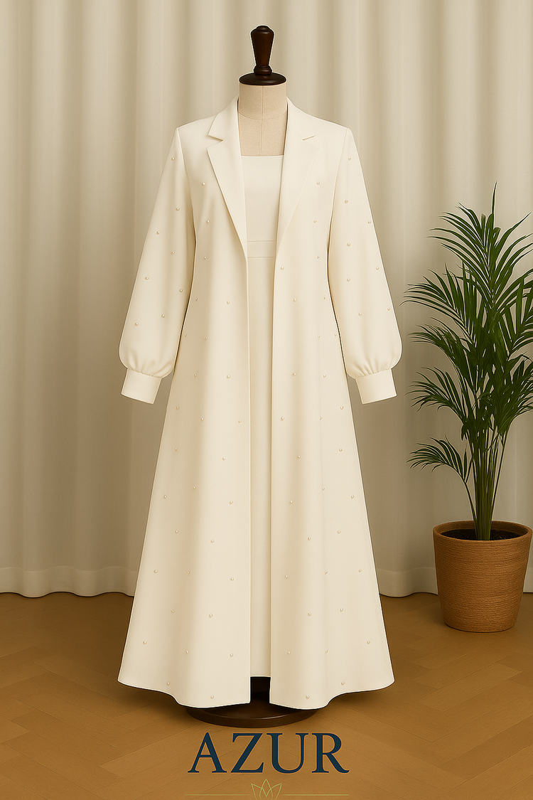 Embellished Pearl Abaya Set