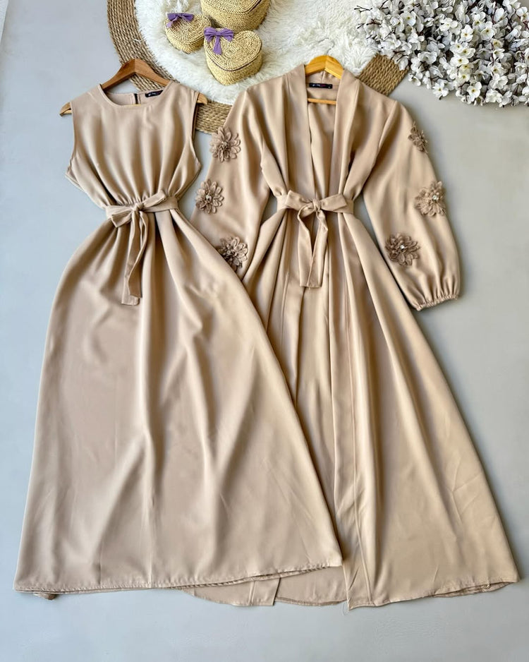 Elegant Floral Double Georgette Inner & Gown Set