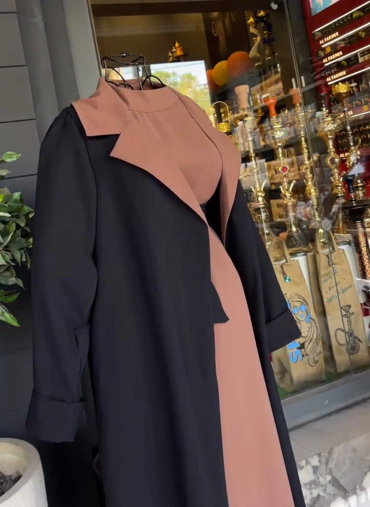 Elegant Double Georgette Inner Dress with Overcoat Gown
