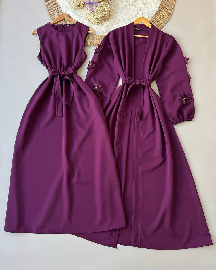 Elegant Floral Double Georgette Inner & Gown Set