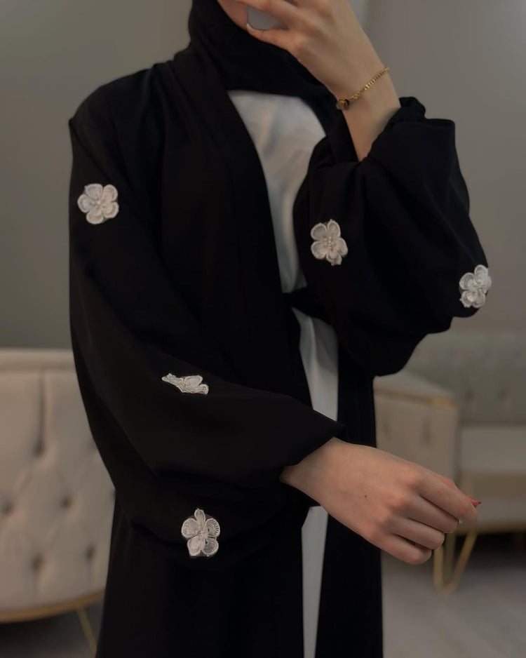 Floral Embellished Abaya Set