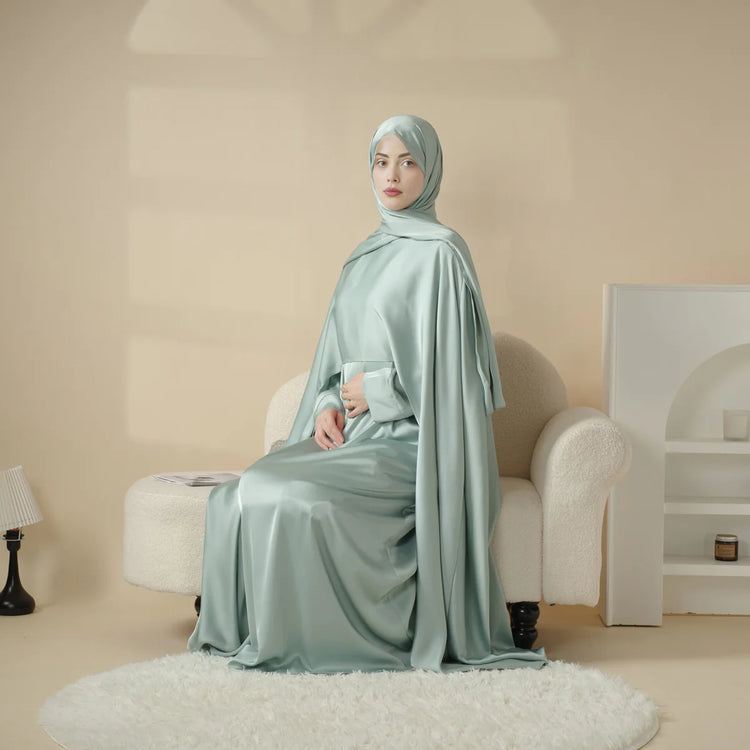 Elegant Double Georgette Two-Piece Modest Gown