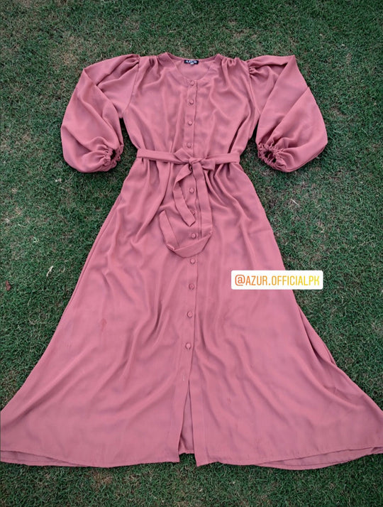 Elegant Button-Down Georgette Maxi Dress