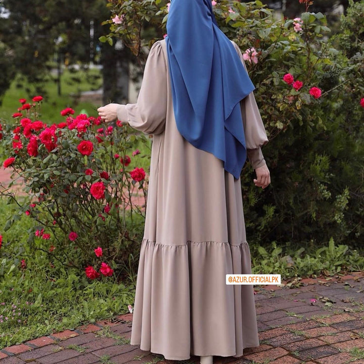 Flowy Double Georgette Tiered Abaya