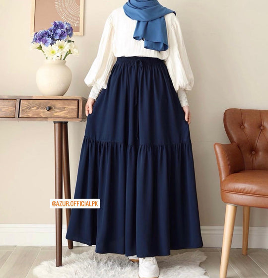 Elegant Irish Cotton Shirt & Double Georgette Skirt Set