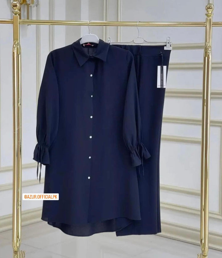 Elegant Double Georgette Shirt & Trousers Set