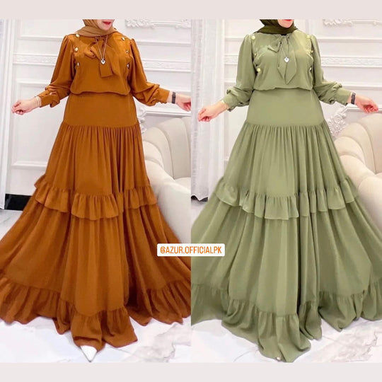 Flairy Tiered Abaya with Ruffles