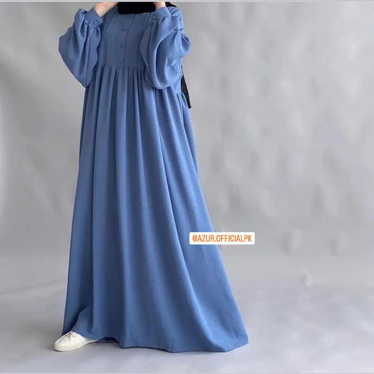 Elegant Flowing Abaya with Button Detailing