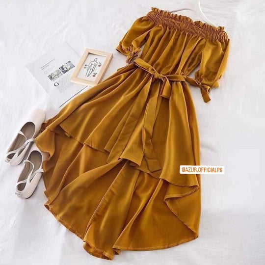 Hi-Low Off Shoulder Dress
