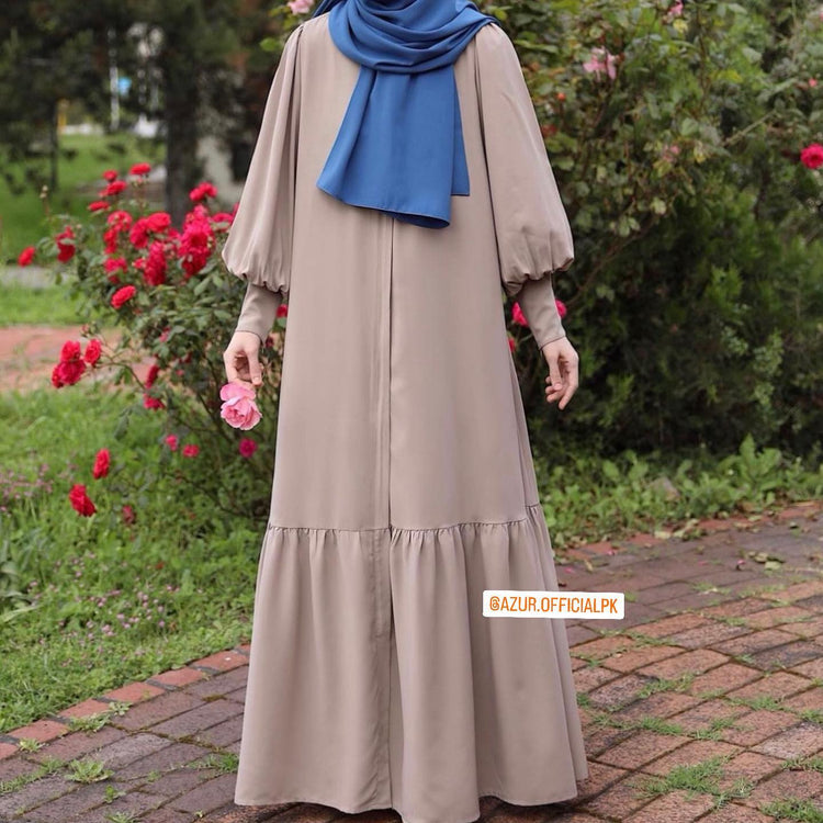 Flowy Double Georgette Tiered Abaya