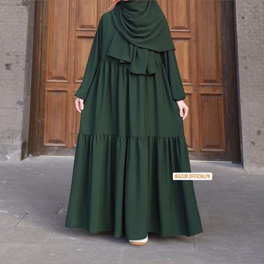 Tiered Flare Abaya – Double Georgette