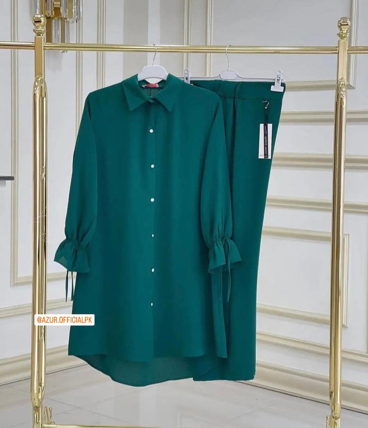 Elegant Double Georgette Shirt & Trousers Set