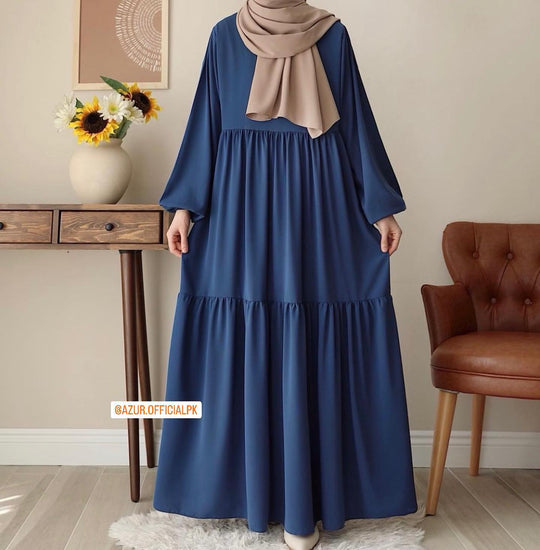 Flowy Tiered Abaya – Double Georgette