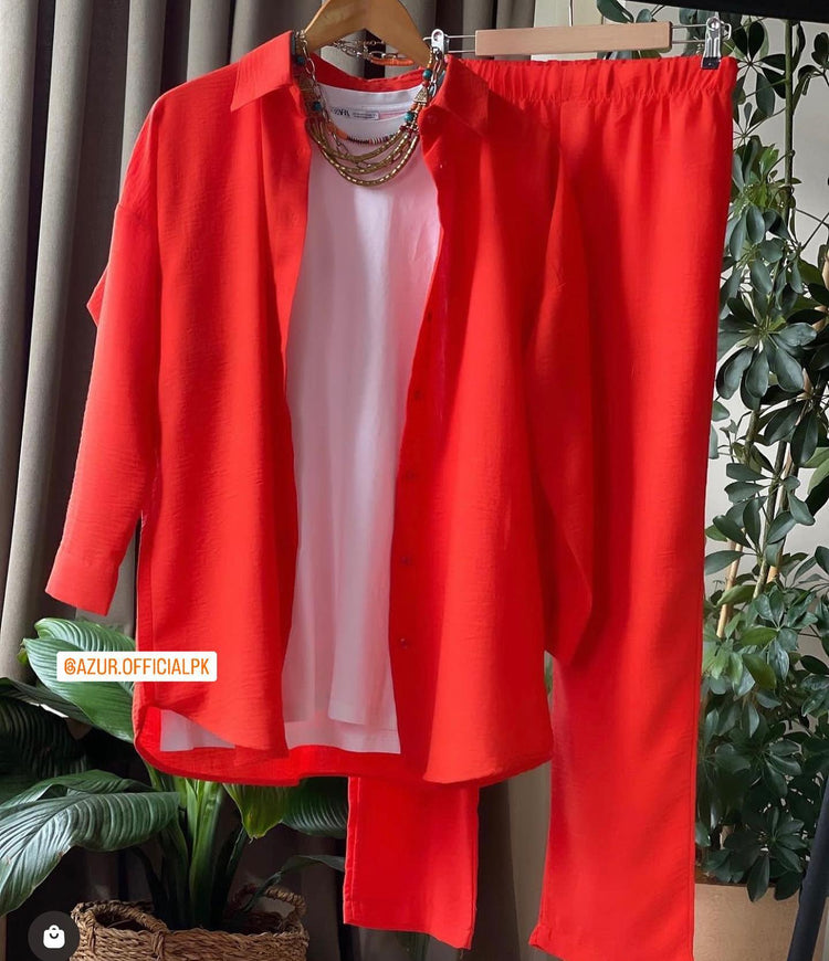 Casual Cotton Shirt & Trousers Set