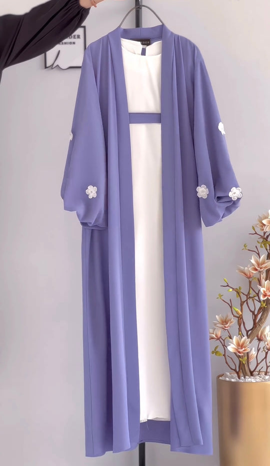Floral Embellished Abaya with Inner