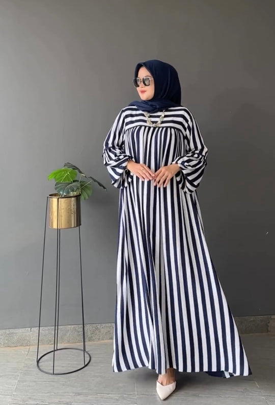 Striped Elegance Maxi Dress