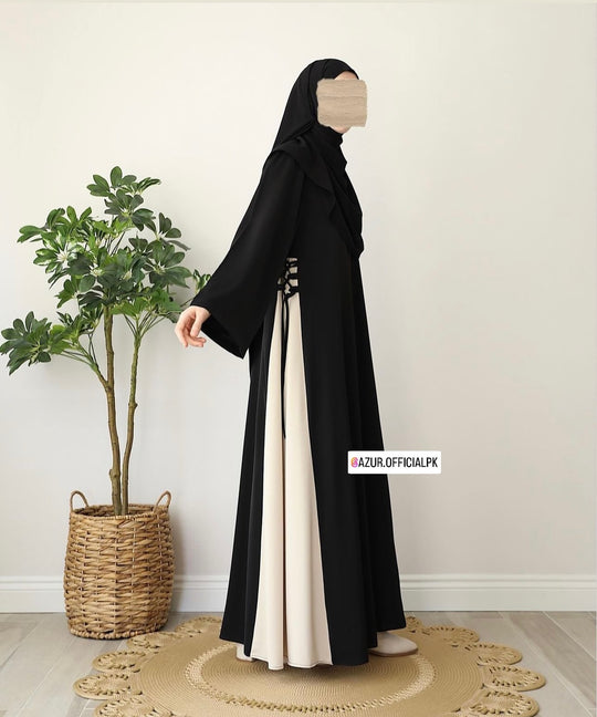 Elegant Dual-Tone Double Georgette Abaya