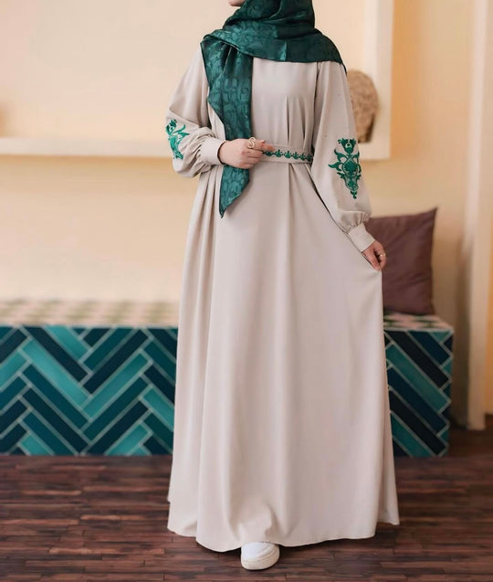 Elegant Embroidered Double Georgette Abaya