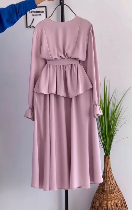 Double Georgette Peplum Shirt & Skirt Set