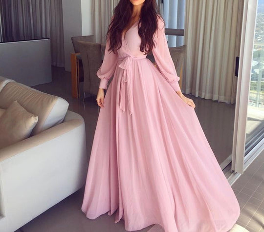 Double Georgette Flowy Maxi Dress