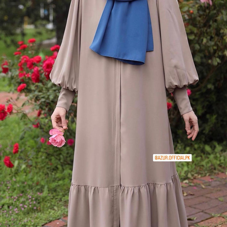 Flowy Double Georgette Tiered Abaya