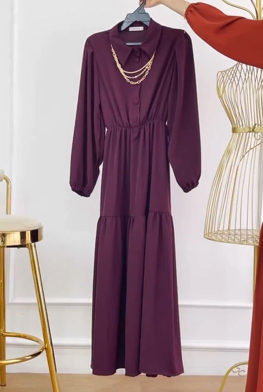 Elegant Tiered Maxi Dress – Double Georgette