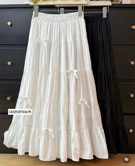 Tiered Linen Maxi Skirt