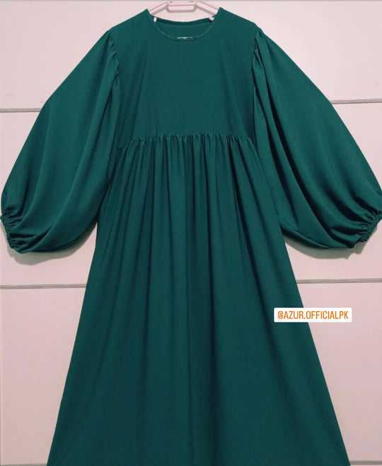 Green Abaya with Baggy Sleeves