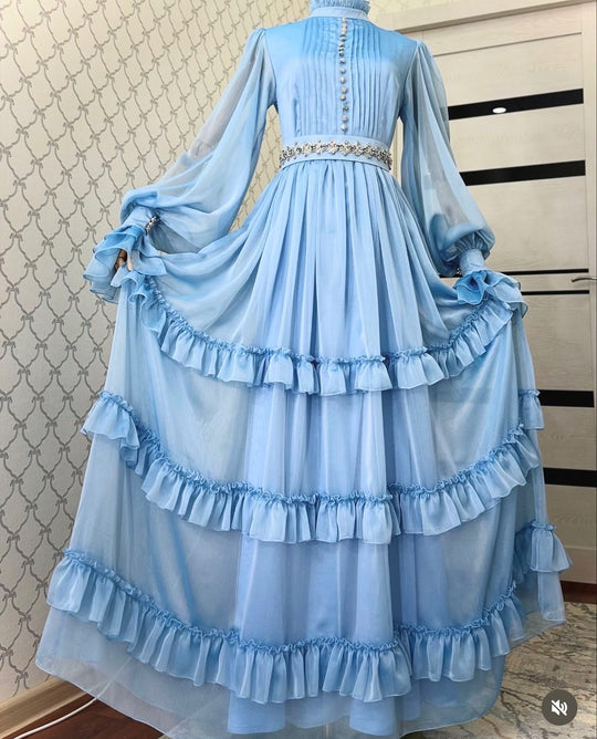 Dreamy Ruffle Chiffon Maxi Dress