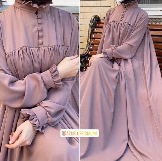 Graceful Pleated Abaya in Double Georgette