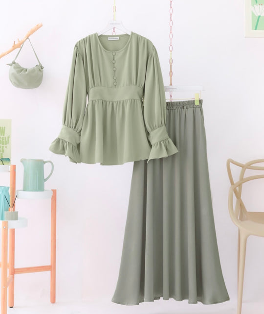 Graceful Sage Double Georgette Set