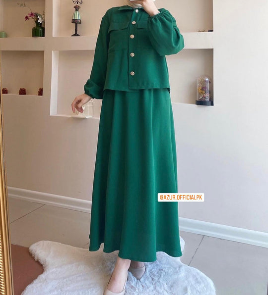 Chic Button-Down Shirt & Flowy Skirt Set