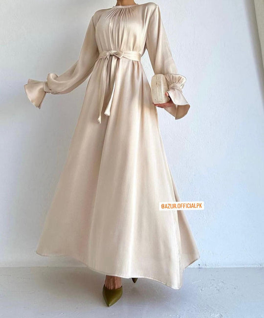 Elegant Silk Flowy Maxi Dress