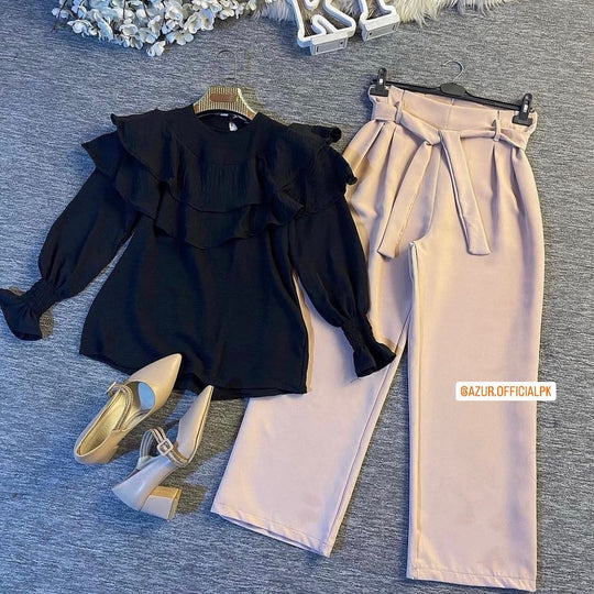 Black and Skin Co-ord Set