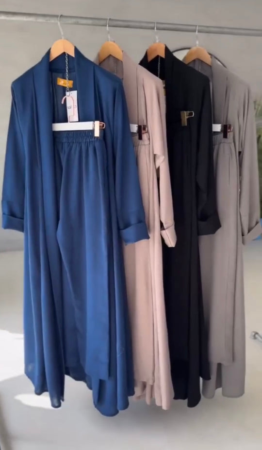 Chic Gown & Trousers Set