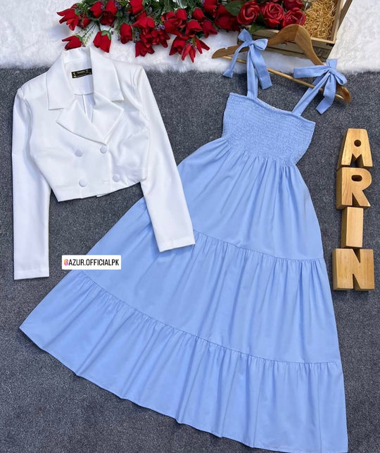 Chic Contrast Dress Set