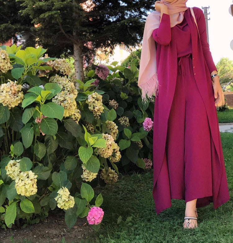 Elegant Modest Jumpsuit with Flowing Gown Overlay