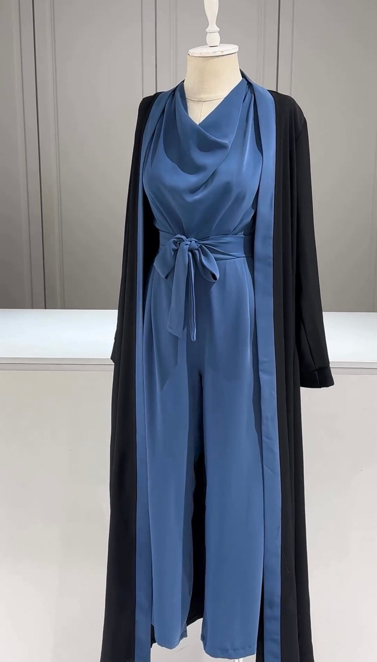Elegant Double Georgette Jumpsuit & Gown Set