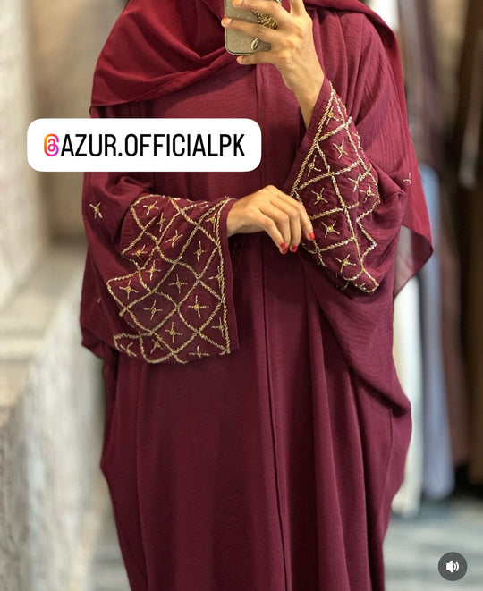 Embroidered Elegance Double Georgette Abaya