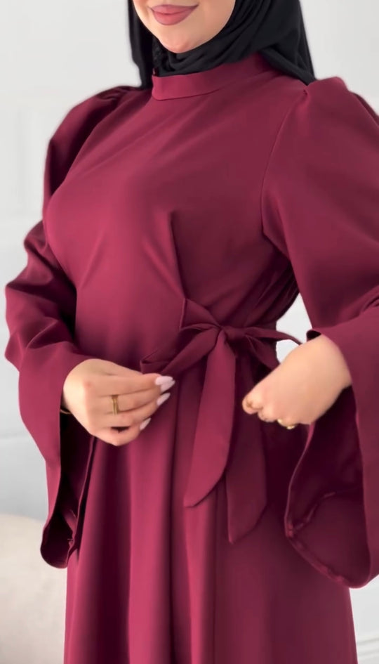 Double Georgette Tie-Waist Maxi Dress