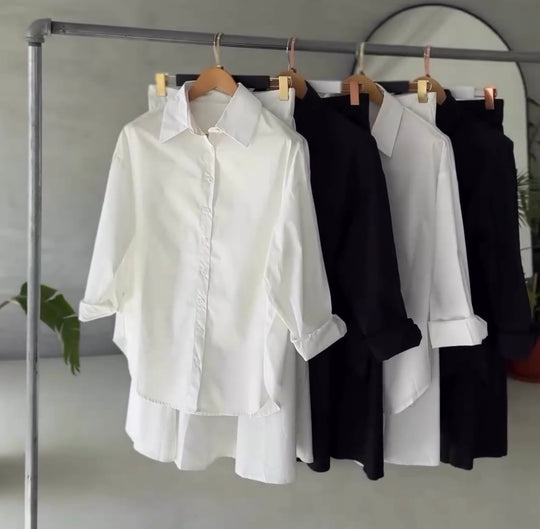 Classic Cotton Shirt & Skirt Set