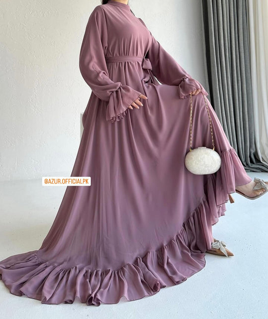 Ruffle Hem Flared Dress