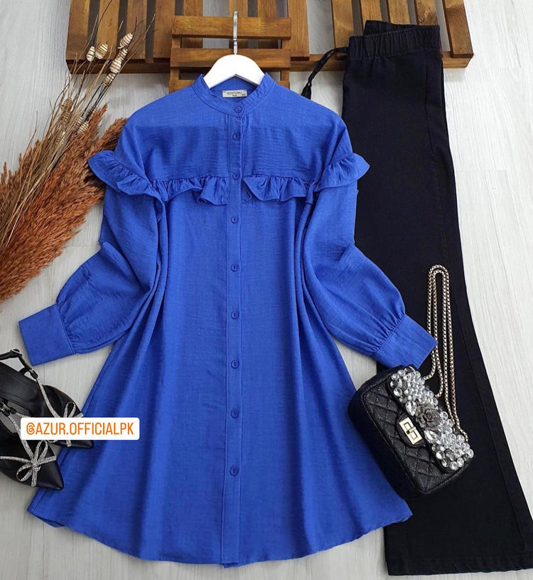 Ruffled Button-Down Georgette Set