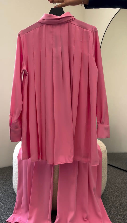 Elegant Pleated Back Shirt & Trousers Set
