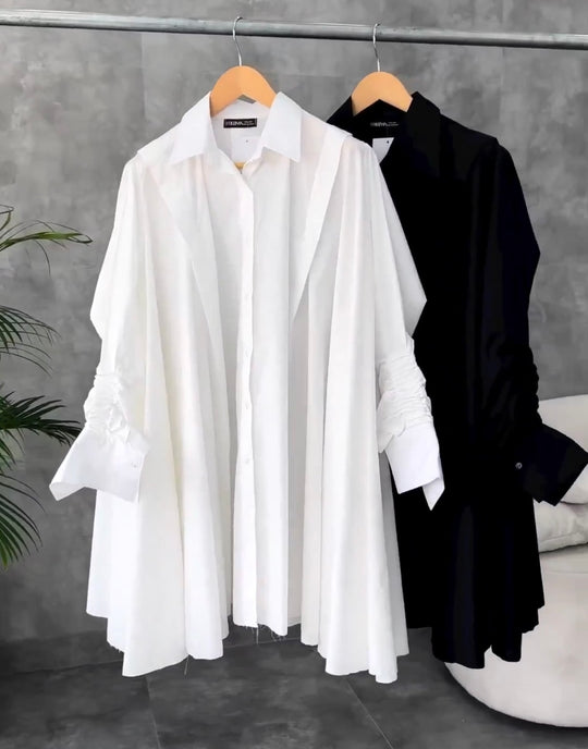 Elegant Flared Cotton Shirt