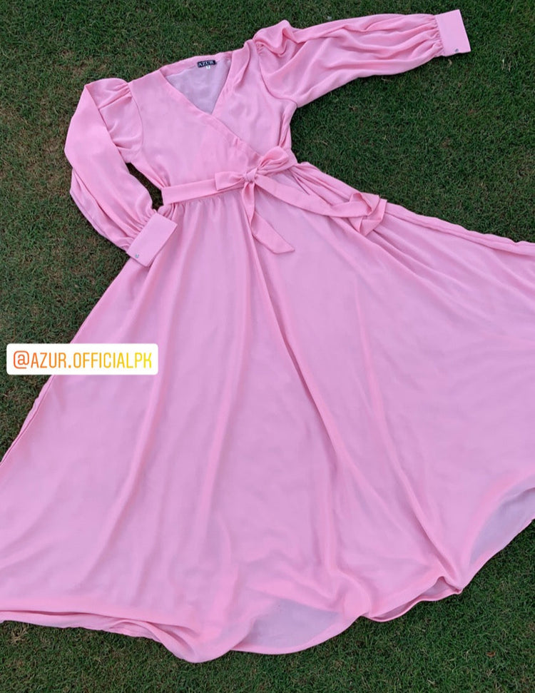 Wrap Style Flairy Maxi Dress