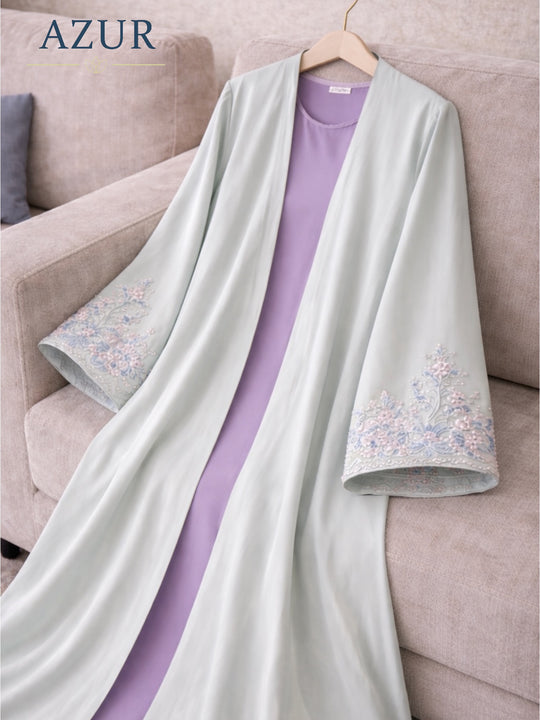 Pastel Bloom Inner & Gown Abaya Set