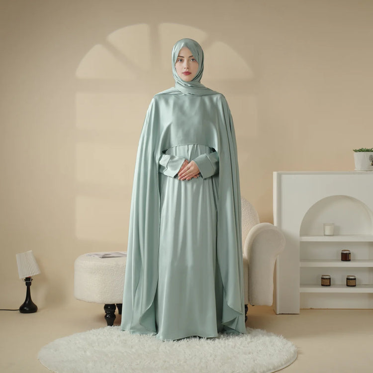 Elegant Double Georgette Two-Piece Modest Gown