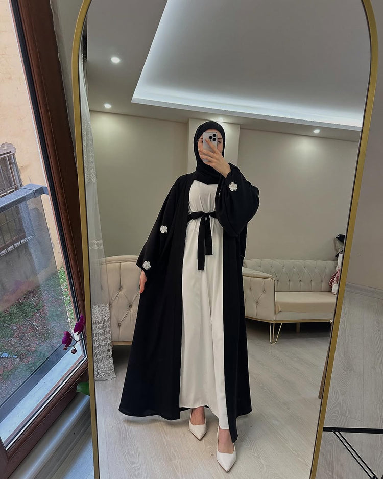 Floral Embellished Abaya Set
